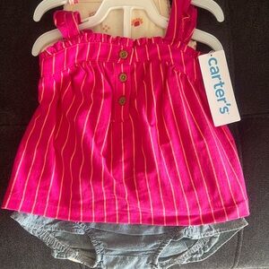 Carter's Pink Striped Baby Dress with Bloomers